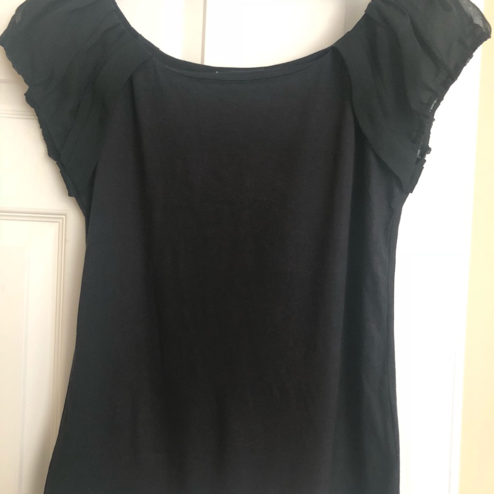Anne Klein size L fitted top with chiffon sleeves